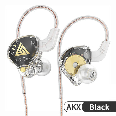 QKZ AKX DMX HIFI Heavy Bass In-Ear Earphones With Mic IEM Level 3.5mm Headphone