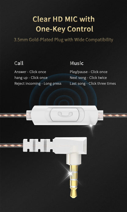 QKZ AKX DMX HIFI Heavy Bass In-Ear Earphones With Mic IEM Level 3.5mm Headphone