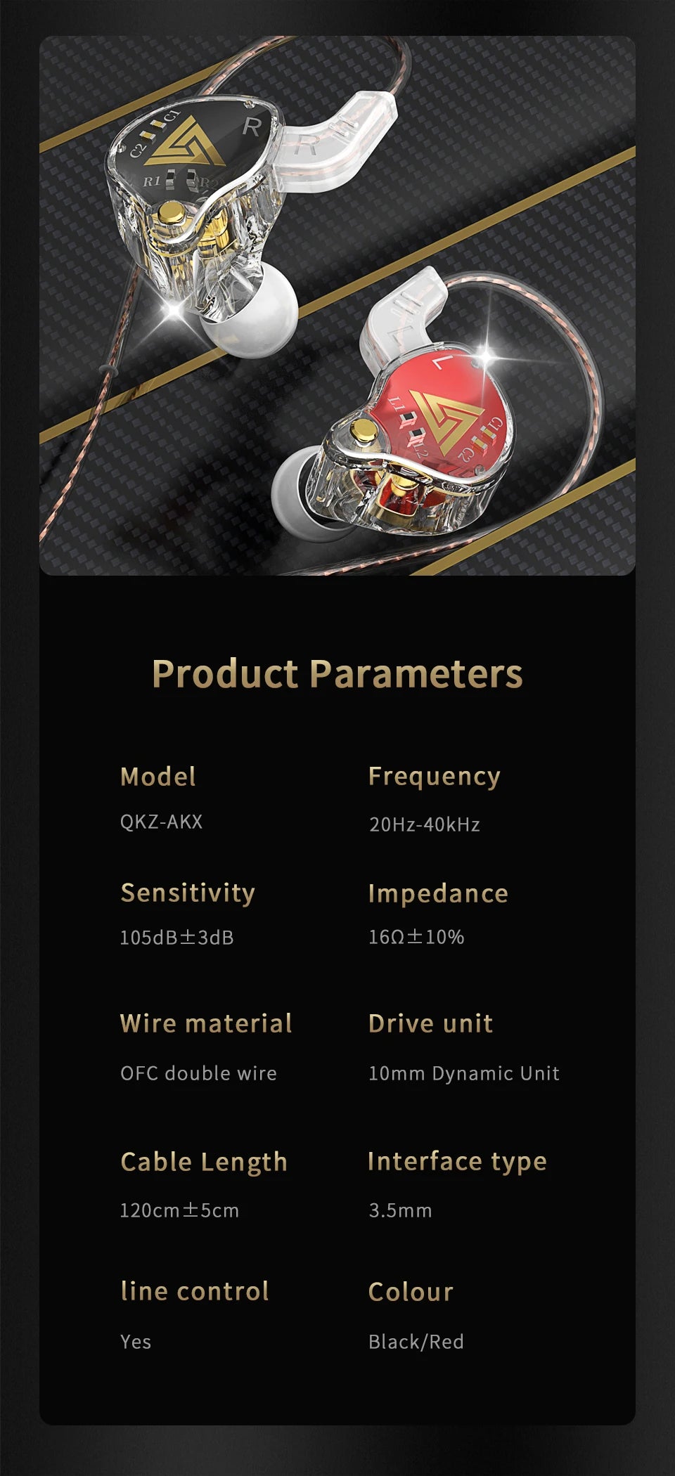 QKZ AKX DMX HIFI Heavy Bass In-Ear Earphones With Mic IEM Level 3.5mm Headphone