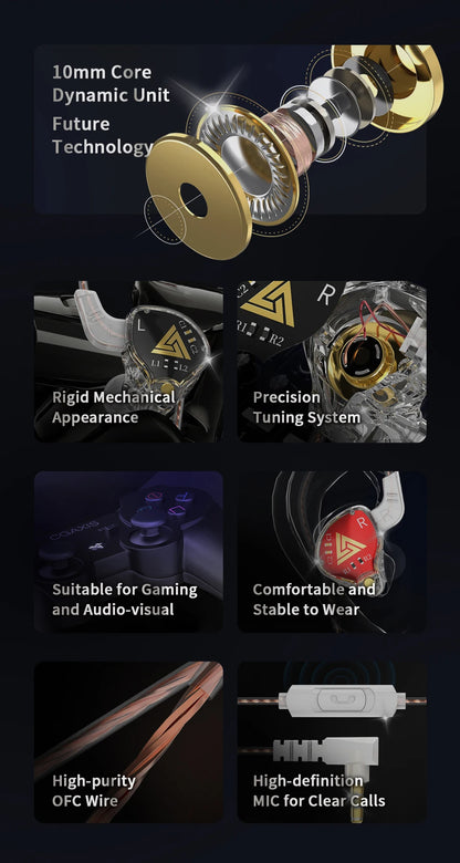 QKZ AKX DMX HIFI Heavy Bass In-Ear Earphones With Mic IEM Level 3.5mm Headphone