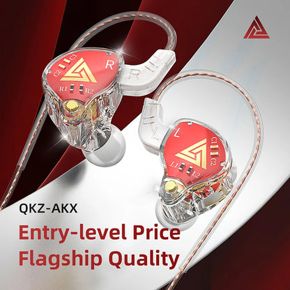 QKZ AKX DMX HIFI Heavy Bass In-Ear Earphones With Mic IEM Level 3.5mm Headphone