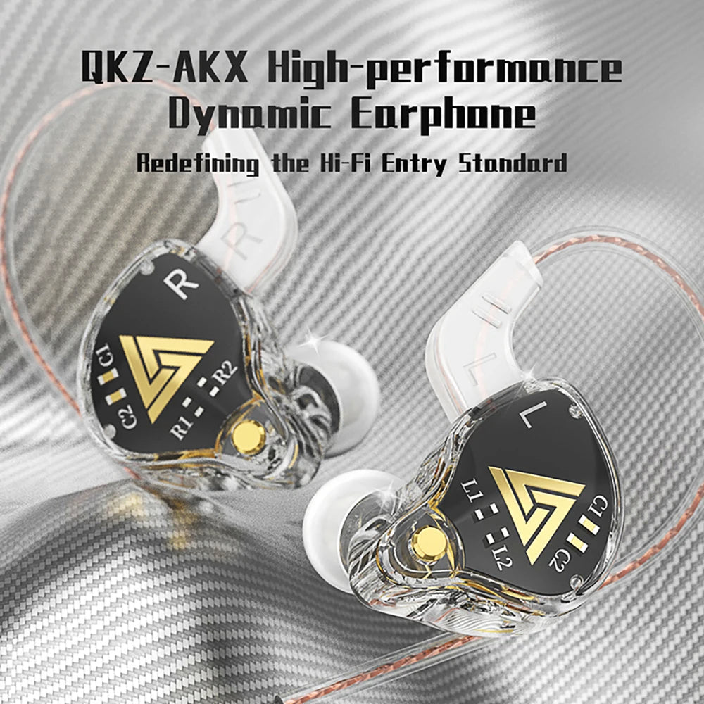QKZ AKX DMX HIFI Heavy Bass In-Ear Earphones With Mic IEM Level 3.5mm Headphone