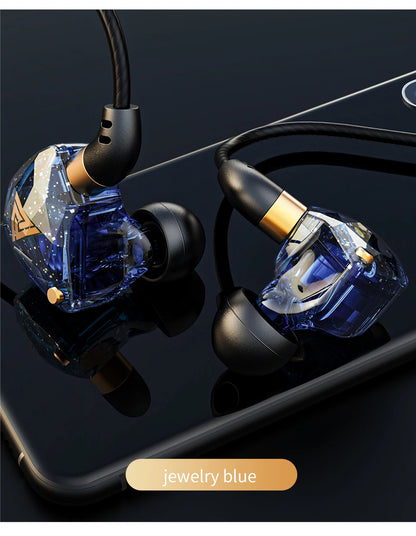 QKZ SK8 Wired IEM Headset With MIC HIFI Dynamic Stereo Heavy Bass 3.5MM AUX In Ear Monitor Earphone