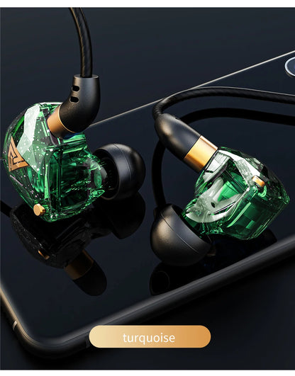 QKZ SK8 Wired IEM Headset With MIC HIFI Dynamic Stereo Heavy Bass 3.5MM AUX In Ear Monitor Earphone