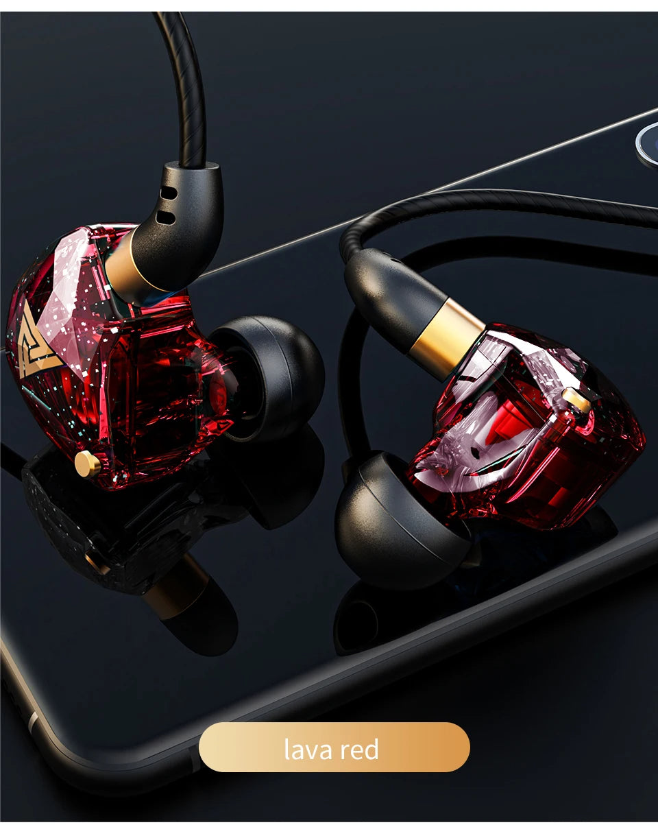 QKZ SK8 Wired IEM Headset With MIC HIFI Dynamic Stereo Heavy Bass 3.5MM AUX In Ear Monitor Earphone