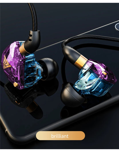 QKZ SK8 Wired IEM Headset With MIC HIFI Dynamic Stereo Heavy Bass 3.5MM AUX In Ear Monitor Earphone