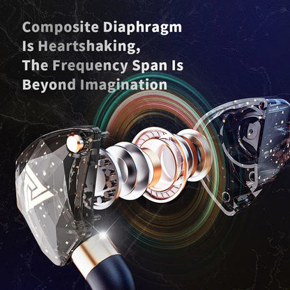 QKZ SK8 Wired IEM Headset With MIC HIFI Dynamic Stereo Heavy Bass 3.5MM AUX In Ear Monitor Earphone