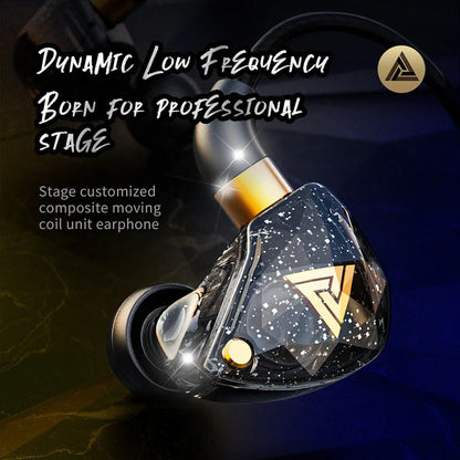 QKZ SK8 Wired IEM Headset With MIC HIFI Dynamic Stereo Heavy Bass 3.5MM AUX In Ear Monitor Earphone