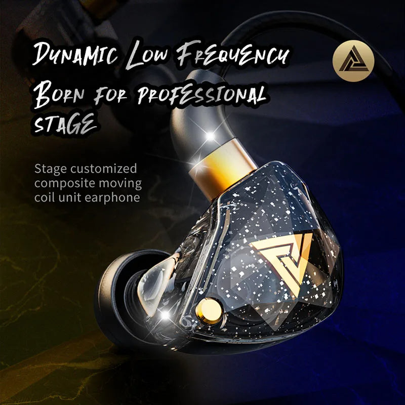 QKZ SK8 Wired IEM Headset With MIC HIFI Dynamic Stereo Heavy Bass 3.5MM AUX In Ear Monitor Earphone