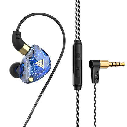 QKZ SK8 Wired IEM Headset With MIC HIFI Dynamic Stereo Heavy Bass 3.5MM AUX In Ear Monitor Earphone
