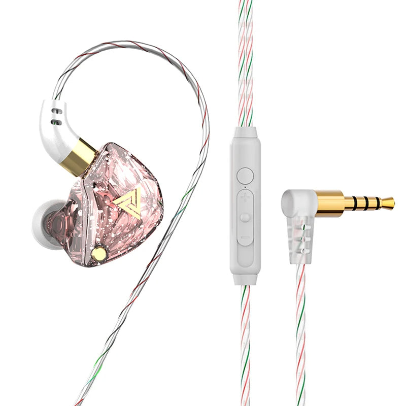 QKZ SK8 Wired IEM Headset With MIC HIFI Dynamic Stereo Heavy Bass 3.5MM AUX In Ear Monitor Earphone