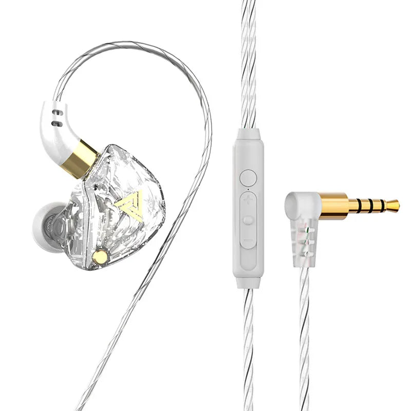 QKZ SK8 Wired IEM Headset With MIC HIFI Dynamic Stereo Heavy Bass 3.5MM AUX In Ear Monitor Earphone