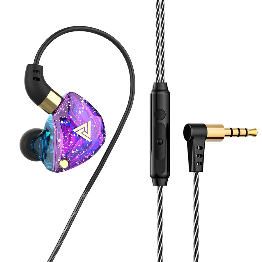 QKZ SK8 Wired In-Ear Earphones with Mic – HiFi Stereo Heavy Bass, 3.5mm