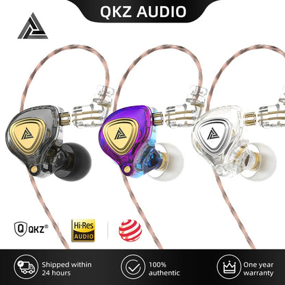 QKZ ZX3 No-Mic Dynamic Earphone In-Ear Monitor HiFi Heavy Bass Wired Headphones IEM