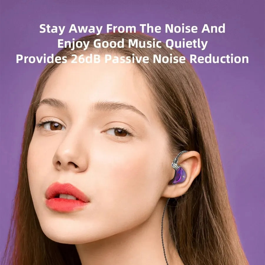 QKZ ZXT In-Ear Wired Double Earphones Clear No-Mic Dynamic DJ Monitor IEM Earbuds HIFI Music Sport Headphone
