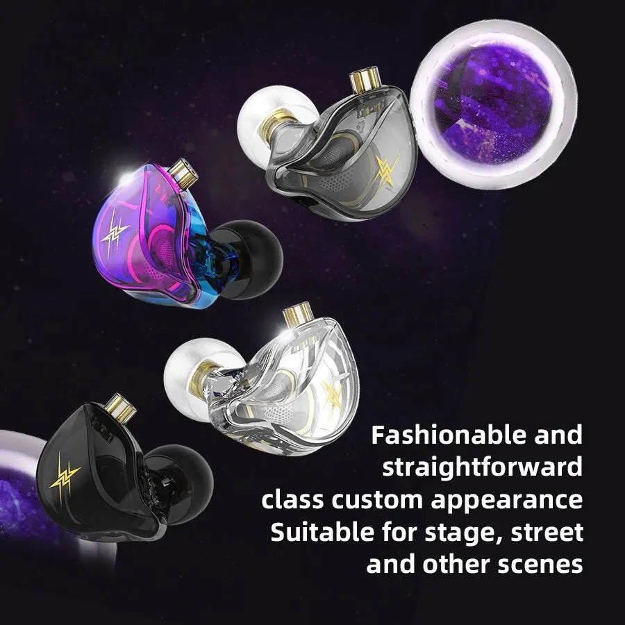 QKZ ZXT Wired In-Ear Earphones 3.5mm Jack HiFi Bass Headphones, Noise Cancelling IEM