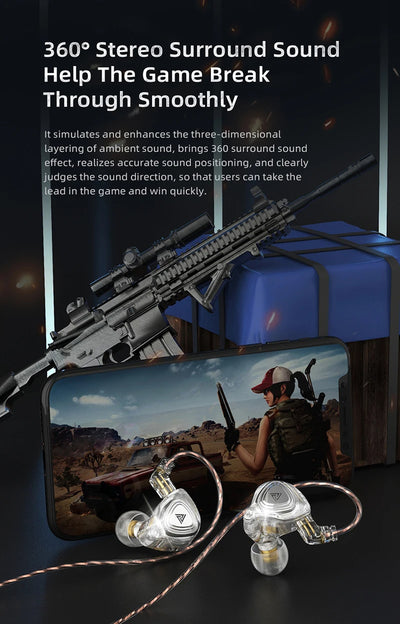 QKZ ZX3 No-Mic Dynamic Earphone In-Ear Monitor HiFi Heavy Bass Wired Headphones Gaming Sports Music Stereo Headsets