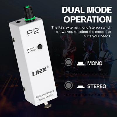 URX Bolanle P2 Personal In-Ear Monitor (IEM) Amplifier | Belt-Pack Headphone Amp with XLR & TRS Input