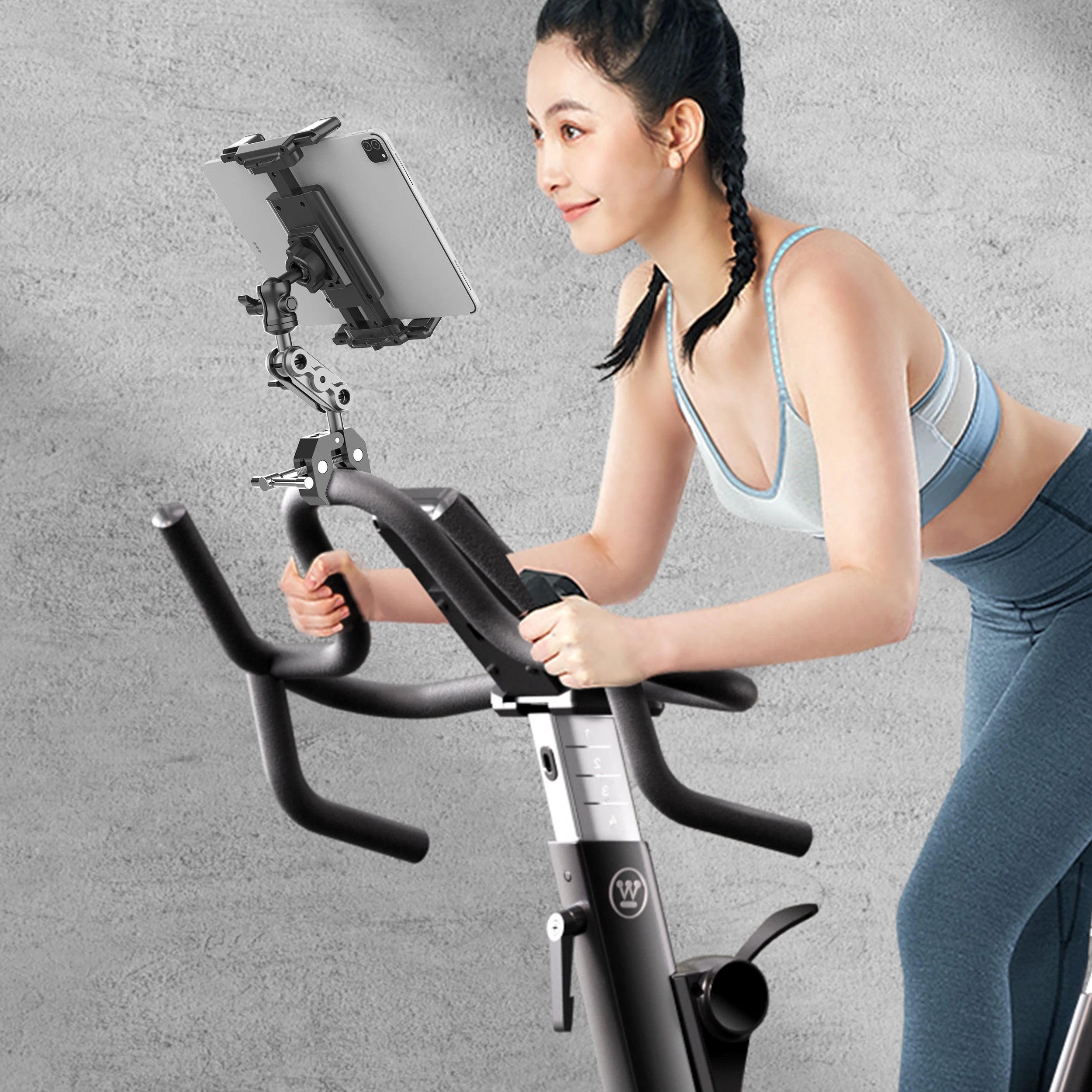 Universal Phone & Tablet Holder Mount for Treadmill, Bike, Stroller, Wheelchair & Golf Cart