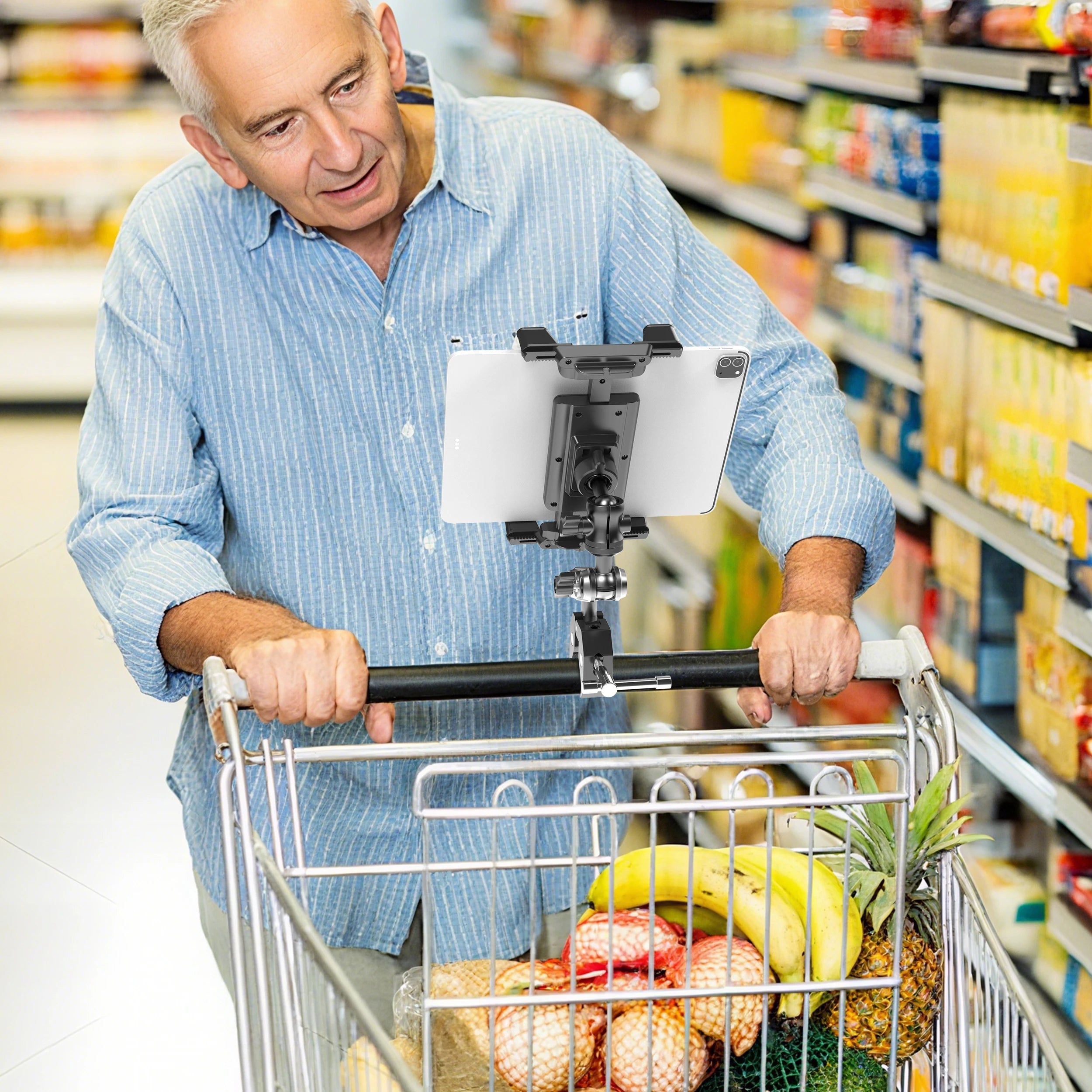 Universal Phone & Tablet Holder Mount for Treadmill, Bike, Stroller, Wheelchair & Golf Cart