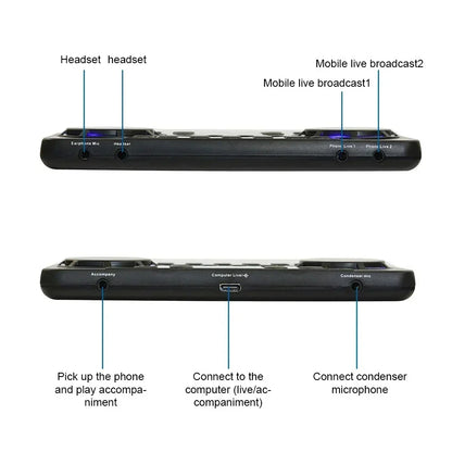 V300 Pro Portable Live Sound Card & Audio Mixer – Bluetooth, Noise Reduction & USB Recording
