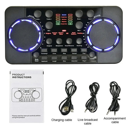 V300 Pro Portable Live Sound Card & Audio Mixer – Bluetooth, Noise Reduction & USB Recording