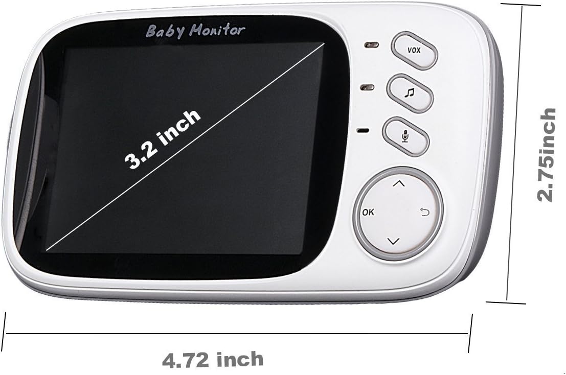 Video Baby Monitor camera with 3.2" LCD Wireless No app needed Audio Monitor with Camera Baby Alarm