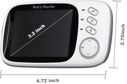 Video Baby Monitor camera with 3.2" LCD Wireless No app needed Audio Monitor with Camera Baby Alarm