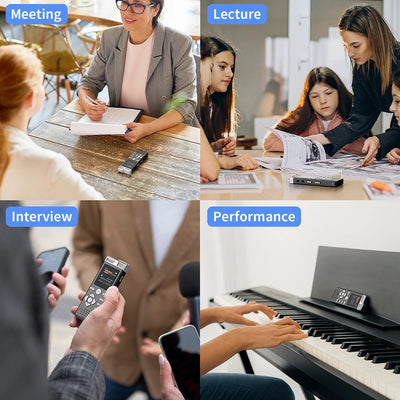 Voice Activated Dual Microphone Recording Password Protection Line-in T-MARK Digital Audio Recorder MP3 Music Player Dictaphone