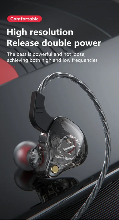 X2 Dynamic Wired In-Ear Earphones No Mic HIFI Heavy Bass Earbuds Gaming Headphones