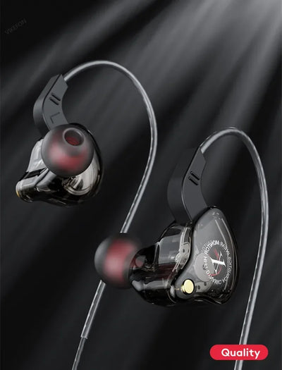 X2 Dynamic Wired In-Ear Earphones No Mic HIFI Heavy Bass Earbuds Gaming Headphones