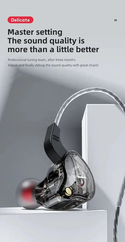 X2 Dynamic Wired In-Ear Earphones No Mic HIFI Heavy Bass Earbuds Gaming Headphones