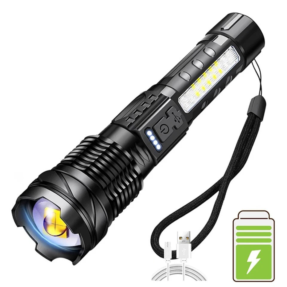 XHP50 Super Bright LED Flashlight – 2300 Lumens, USB Rechargeable, Waterproof, 7 Modes for Camping & Outdoor Adventures