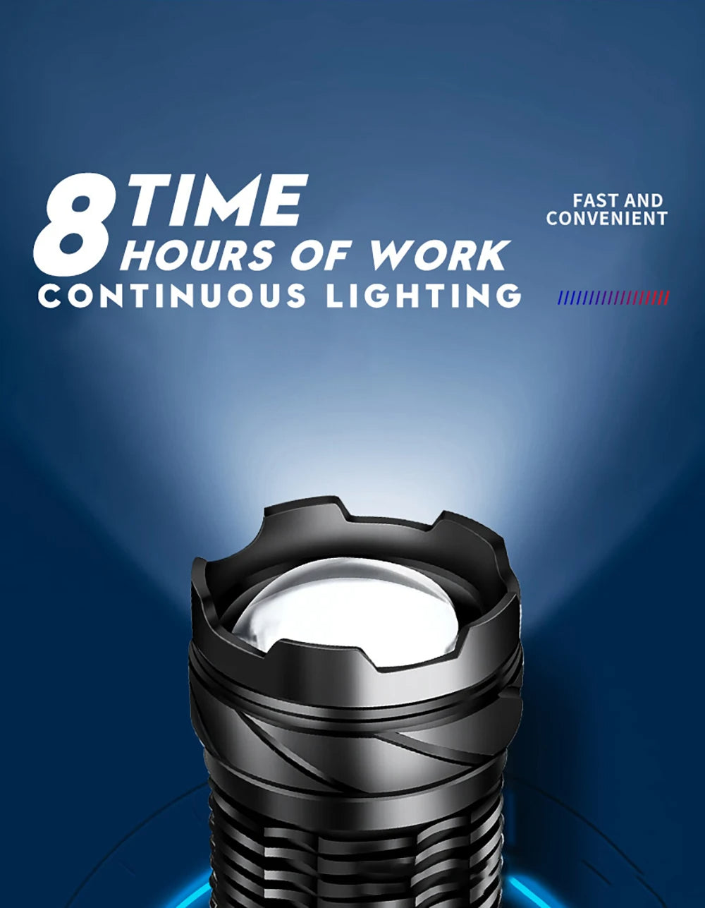 XHP50 Super Bright LED Flashlight – 2300 Lumens, USB Rechargeable, Waterproof, 7 Modes for Camping & Outdoor Adventures