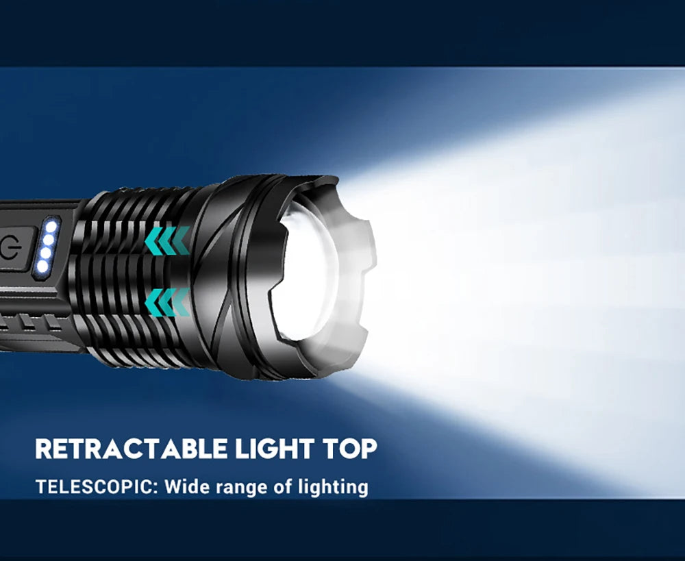 XHP50 Super Bright LED Flashlight – 2300 Lumens, USB Rechargeable, Waterproof, 7 Modes for Camping & Outdoor Adventures