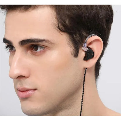 ZXT In-Ear Wired Double Earphones Clear No-Mic Dynamic DJ Monitor IEM Earbuds HIFI Music Sport Headphone