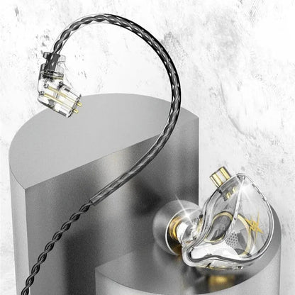 ZXT In-Ear Wired Double Earphones Clear No-Mic Dynamic DJ Monitor IEM Earbuds HIFI Music Sport Headphone