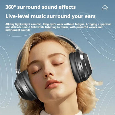 Hridz foldable wireless Bluetooth over-ear headphones with noise reduction and HD mic – photo 2