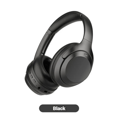 Hridz wireless Bluetooth 5.0 over-ear headphones in black – foldable gaming headset with HD mic