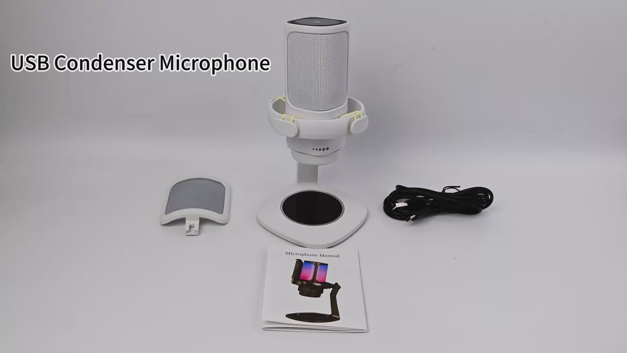 Hridz Gaming USB Microphone – Noise Cancelling Condenser Mic with One Click Mute
