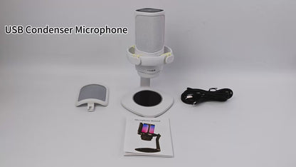 Hridz Gaming USB Microphone – Noise Cancelling Condenser Mic with One Click Mute