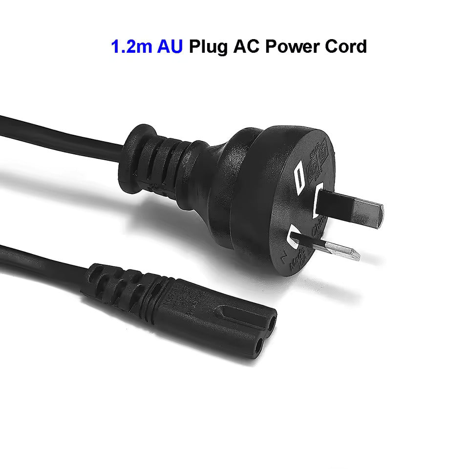 Hridz 2 Pin Core Figure 8 IEC-C7 AC Power Cord Cable Universal Wall Plug Power