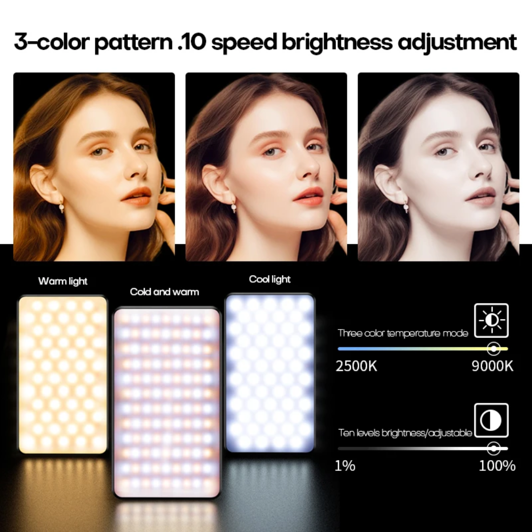 HRIDZ M19 Magnetic Clip-On LED Video Light for Smartphone – Portable Selfie Light for Live Streaming, Photography & Content Creation