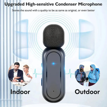 Professional Wireless Lavalier Microphone Set with Portable Charging Box Crystal Clear Audio
