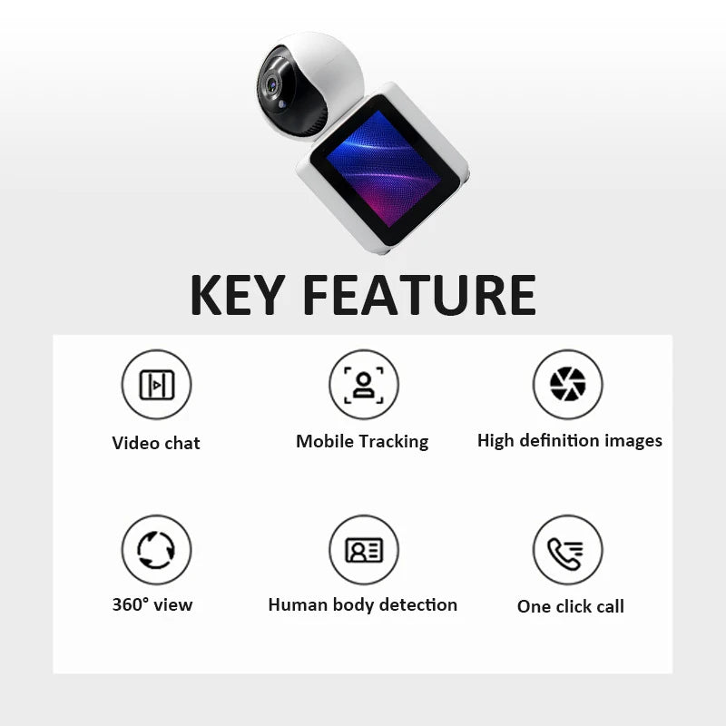 1080P WiFi Surveillance Camera with Two-Way Audio, Rotating Lens & Night Vision