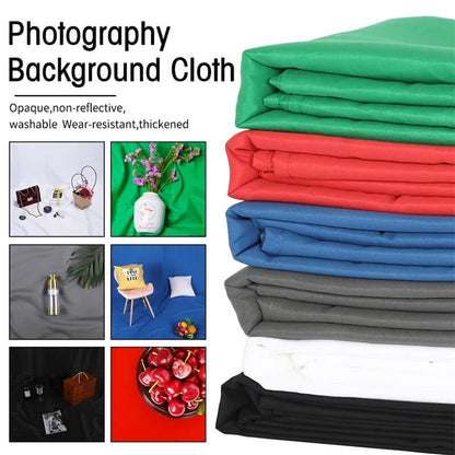 1Pc Hridz Muslin Backdrops for Photography - White, Black, Green, Red, Blue, or Grey