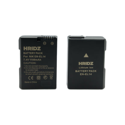 1pcs Hridz EN-EL14 Battery For Nikon D-Series, Coolpix and P-Series Cameras