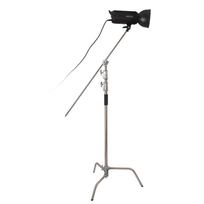 3.3m Stainless Steel Heavy Duty C-Stand Century Stand with 1.28m Boom Arm 2 Grip Heads Set