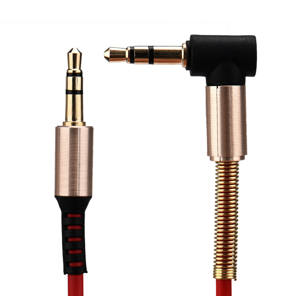 Hridz 3.5  AUX Anti-break high-elastic headphone cable 90 degree elbow spring audio cable