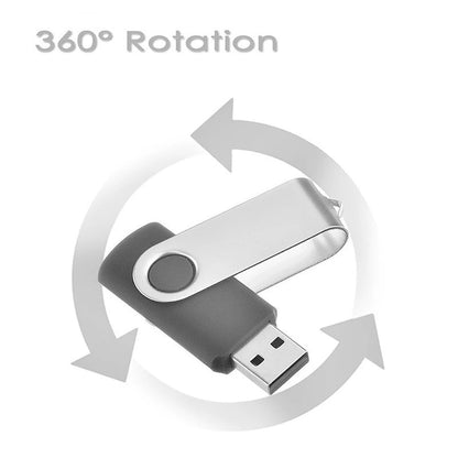 Black 64G Rotating USB Flash Drive High-Speed Portable for Computer